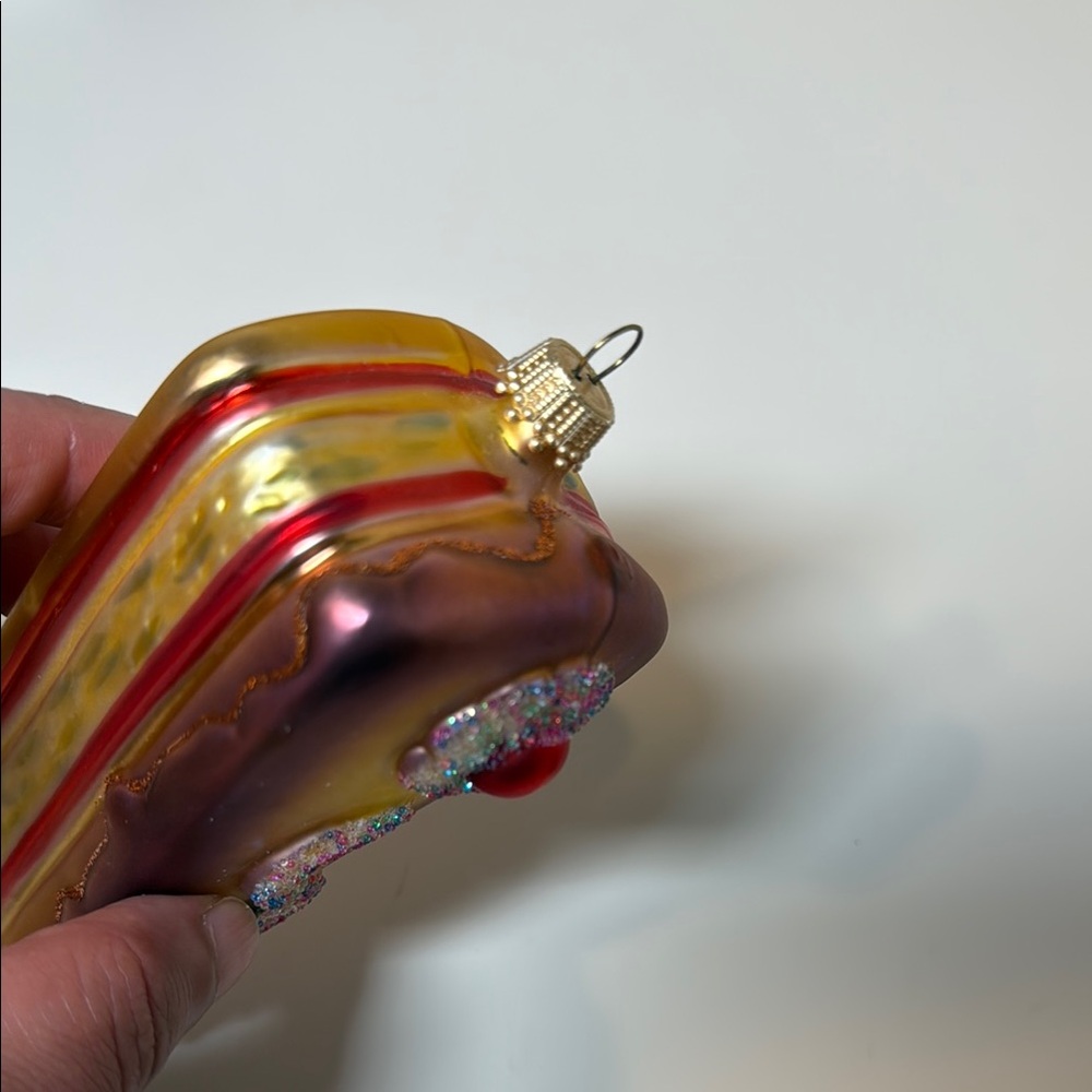 Vintage KS Germany Blown Glass Cake Ornament 4” - Picture 7 of 9